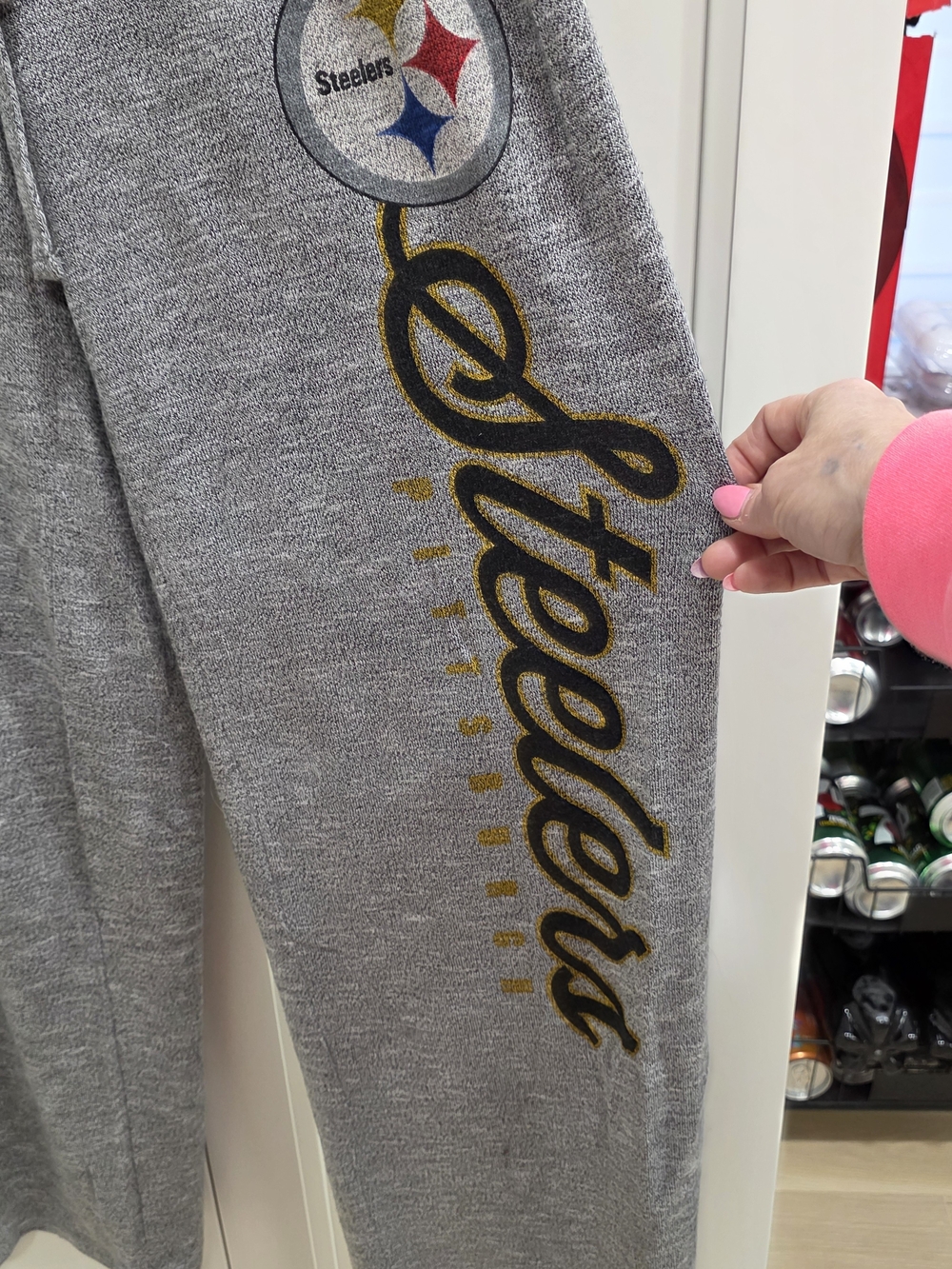 Pittsburgh Steelers Women's Gray Knit Lounge Pants - Picture 4 of 7